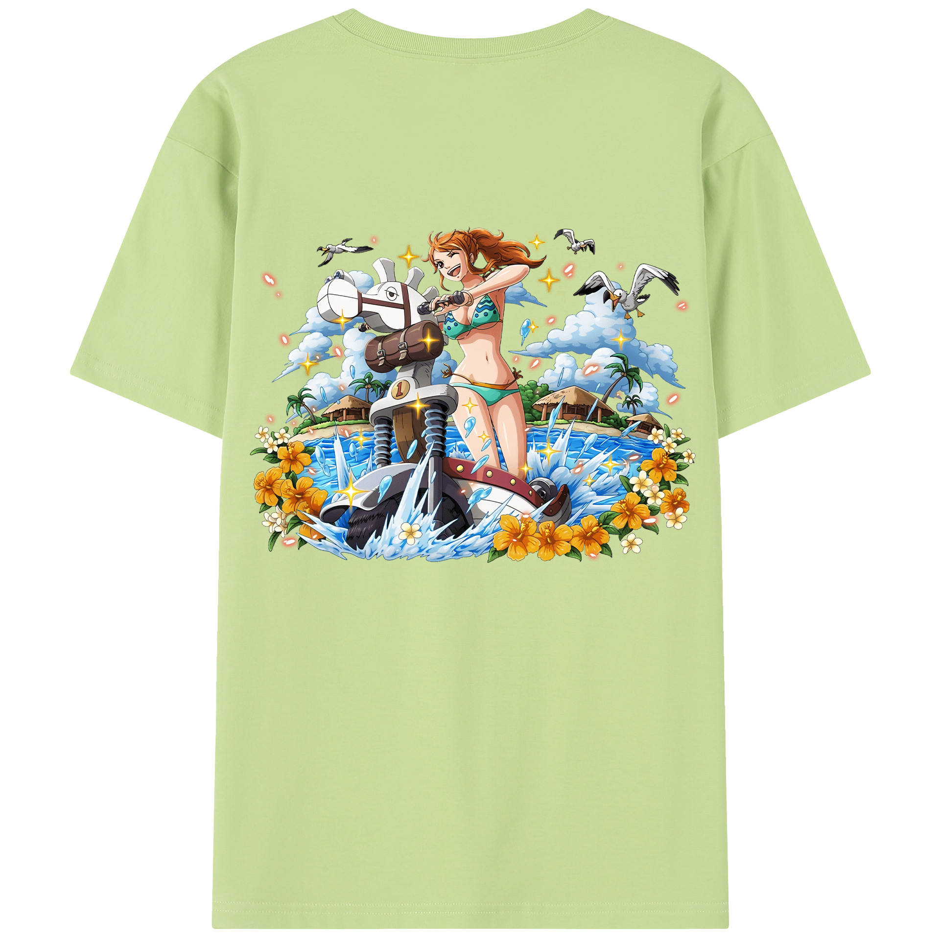 ワンピース ナミ ONE PIECE Nami 綿100％半袖Tシャツ（背面プリント）
